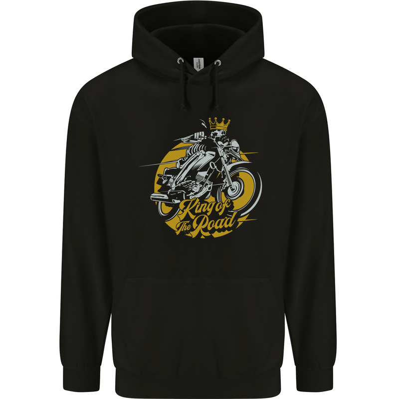 King of the Road Biker Motorcycle Motorbike Childrens Kids Hoodie Black