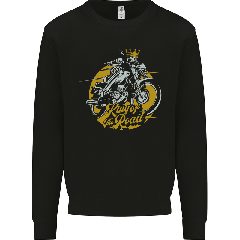 King of the Road Biker Motorcycle Motorbike Kids Sweatshirt Jumper Black