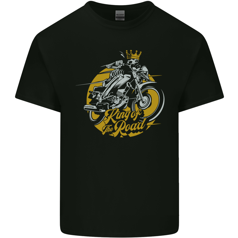 King of the Road Biker Motorcycle Motorbike Mens Cotton T-Shirt Tee Top Black