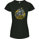 King of the Road Biker Motorcycle Motorbike Womens Petite Cut T-Shirt Black