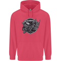 King of the Road Motorcycle Skull Biker Childrens Kids Hoodie Heliconia