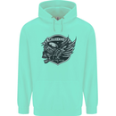 King of the Road Motorcycle Skull Biker Childrens Kids Hoodie Peppermint