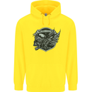 King of the Road Motorcycle Skull Biker Childrens Kids Hoodie Yellow