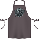 King of the Road Motorcycle Skull Biker Cotton Apron 100% Organic Dark Grey