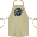 King of the Road Motorcycle Skull Biker Cotton Apron 100% Organic Khaki