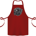 King of the Road Motorcycle Skull Biker Cotton Apron 100% Organic Maroon
