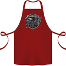 King of the Road Motorcycle Skull Biker Cotton Apron 100% Organic Maroon
