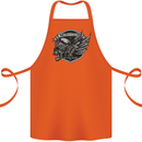 King of the Road Motorcycle Skull Biker Cotton Apron 100% Organic Orange
