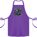 King of the Road Motorcycle Skull Biker Cotton Apron 100% Organic Purple