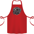 King of the Road Motorcycle Skull Biker Cotton Apron 100% Organic Red