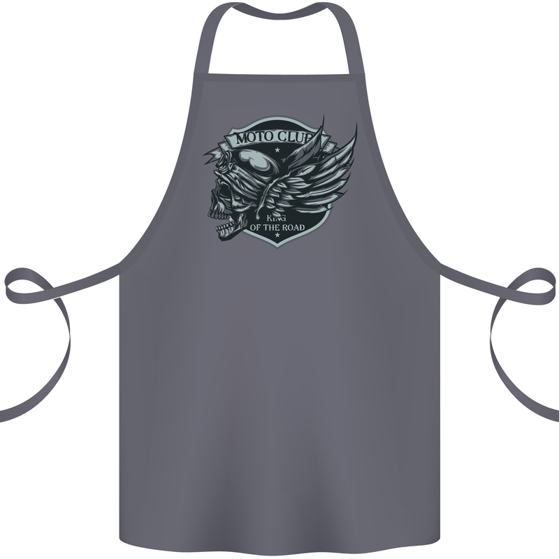 King of the Road Motorcycle Skull Biker Cotton Apron 100% Organic Steel