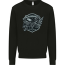 King of the Road Motorcycle Skull Biker Kids Sweatshirt Jumper Black