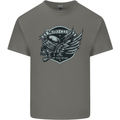 King of the Road Motorcycle Skull Biker Kids T-Shirt Childrens Charcoal