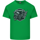 King of the Road Motorcycle Skull Biker Kids T-Shirt Childrens Irish Green