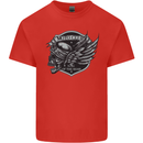 King of the Road Motorcycle Skull Biker Kids T-Shirt Childrens Red