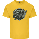 King of the Road Motorcycle Skull Biker Kids T-Shirt Childrens Yellow
