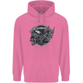 King of the Road Motorcycle Skull Biker Mens 80% Cotton Hoodie Azelea