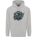 King of the Road Motorcycle Skull Biker Mens 80% Cotton Hoodie Sports Grey