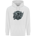 King of the Road Motorcycle Skull Biker Mens 80% Cotton Hoodie White