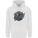 King of the Road Motorcycle Skull Biker Mens 80% Cotton Hoodie White