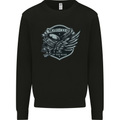 King of the Road Motorcycle Skull Biker Mens Sweatshirt Jumper Black