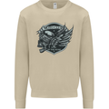 King of the Road Motorcycle Skull Biker Mens Sweatshirt Jumper Sand