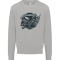 King of the Road Motorcycle Skull Biker Mens Sweatshirt Jumper Sports Grey