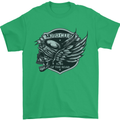 King of the Road Motorcycle Skull Biker Mens T-Shirt Cotton Gildan Irish Green