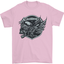 King of the Road Motorcycle Skull Biker Mens T-Shirt Cotton Gildan Light Pink