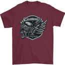 King of the Road Motorcycle Skull Biker Mens T-Shirt Cotton Gildan Maroon