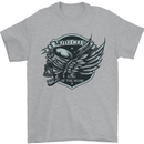 King of the Road Motorcycle Skull Biker Mens T-Shirt Cotton Gildan Sports Grey