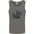King of the Road Motorcycle Skull Biker Mens Vest Tank Top Charcoal