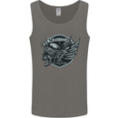 King of the Road Motorcycle Skull Biker Mens Vest Tank Top Charcoal