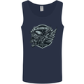 King of the Road Motorcycle Skull Biker Mens Vest Tank Top Navy Blue