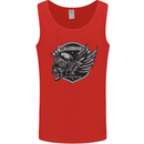 King of the Road Motorcycle Skull Biker Mens Vest Tank Top Red