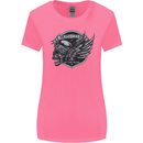 King of the Road Motorcycle Skull Biker Womens Wider Cut T-Shirt Azalea