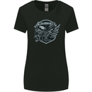 King of the Road Motorcycle Skull Biker Womens Wider Cut T-Shirt Black
