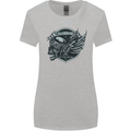 King of the Road Motorcycle Skull Biker Womens Wider Cut T-Shirt Sports Grey