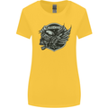 King of the Road Motorcycle Skull Biker Womens Wider Cut T-Shirt Yellow
