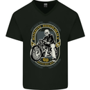 King's Highway Biker Motorcycle Motorbike Mens V-Neck Cotton T-Shirt Black