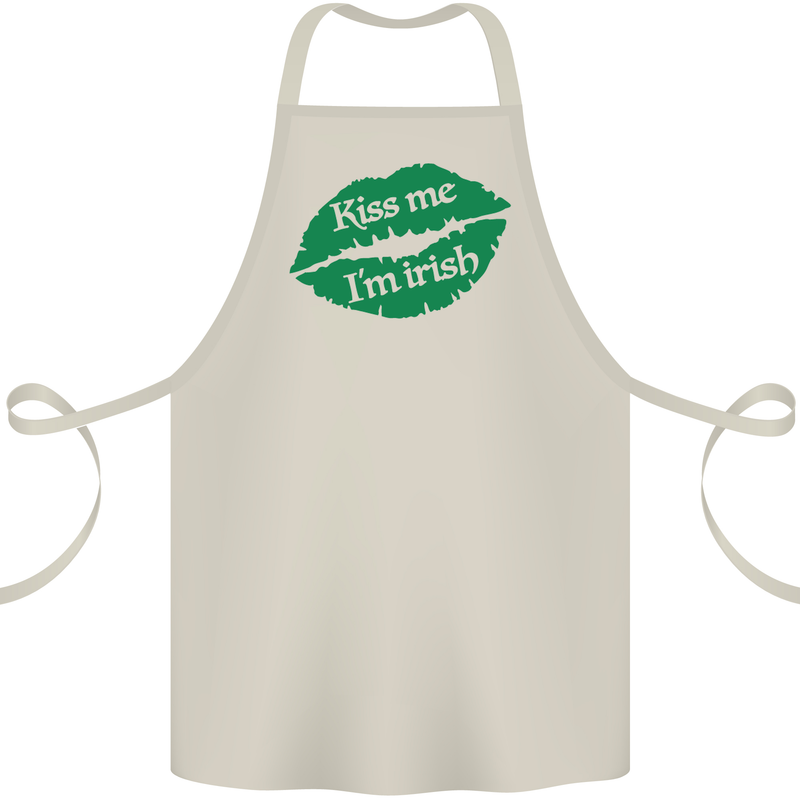 Kiss Me I'm Irish St. Patrick's Day Cotton Apron 100% Organic Natural