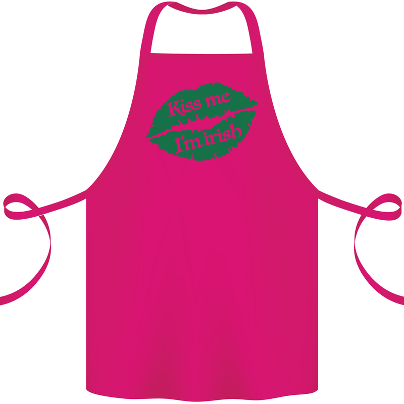 Kiss Me I'm Irish St. Patrick's Day Cotton Apron 100% Organic Pink