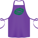 Kiss Me I'm Irish St. Patrick's Day Cotton Apron 100% Organic Purple