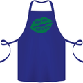 Kiss Me I'm Irish St. Patrick's Day Cotton Apron 100% Organic Royal Blue