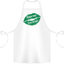 Kiss Me I'm Irish St. Patrick's Day Cotton Apron 100% Organic White