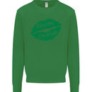 Kiss Me I'm Irish St. Patrick's Day Kids Sweatshirt Jumper Irish Green