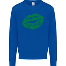 Kiss Me I'm Irish St. Patrick's Day Kids Sweatshirt Jumper Royal Blue