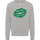 Kiss Me I'm Irish St. Patrick's Day Kids Sweatshirt Jumper Sports Grey