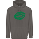 Kiss Me I'm Irish St. Patrick's Day Mens 80% Cotton Hoodie Charcoal