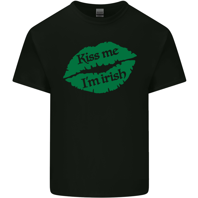 Kiss Me I'm Irish St. Patrick's Day Mens Cotton T-Shirt Tee Top Black
